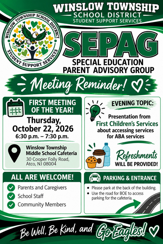 Special Education Parent Advisory Group (SEPAG) Meeting - October 22, 2026